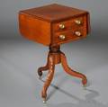 Classical Carved Mahogany Dropleaf Worktable