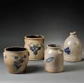 Four Cobaltdecorated Stoneware Items