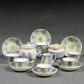 Spatterware Pottery Teaware Set for Six