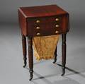 Late Federal Dropleaf Threedrawer Worktable