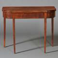 Federal Mahogany and Mahogany Veneer Inlaid Card Table