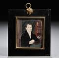 Anthony andor Nina Meucci SpanishAmerican ac 1818182627 Portrait Miniature of a Gentleman in His Library