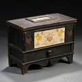 Blackpainted Lidded Box Inset with Frakturs