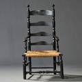 Blackpainted Slatback Armchair