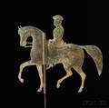 Molded Sheetcopper Horse and Rider Weathervane