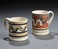 Two Mochaware Pottery Mugs
