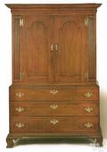 New Jersey Chippendale gumwood linen press ca 1770