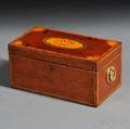 Inlaid Mahogany Veneer Tea Caddy