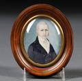 American School 19th Century Portrait Miniature of a Sea Captain