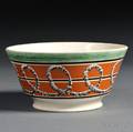 Mochaware Bowl with Earthworm Slip Decoration