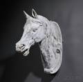 JW Fiske Labeled Whitepainted Cast Zinc Horsehead Trade Sign