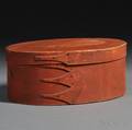 Shaker Redpainted Oval Covered Box