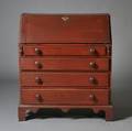 Chippendale Redpainted Birch Slantlid Desk