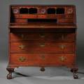 Chippendale Carved Birch Slantlid Desk