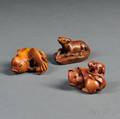 Three Wood Netsuke