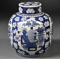Blue and White Covered Jar