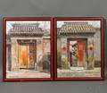 Pair of Framed Paintings of Hutong Doors