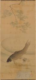 Hanging Scroll Depicting a Fish