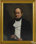 American oil on canvas portrait of a gentleman mid 19th c