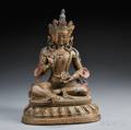 Polychrome Bronze Seated Buddha