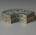 Fanshaped Cloisonne Covered Box