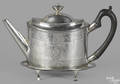 New York coin silver teapot and stand ca 1810