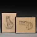 Two Lithographs of Foujita Cats