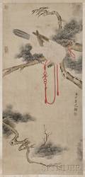 Hanging Scroll Depicting a White Parrot