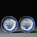 Pair of Blue and White Dishes