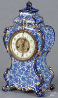 Waterbury mantel clock with a porcelain case