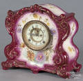 Ansonia mantel clock with a Royal Bonn porcelain case