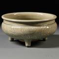 Large Celadon Tripod Censer