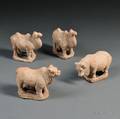 Four Funerary Clay Models of Animals Mingqi