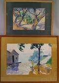 Eliot OHara American 18901969 Two Framed Watercolors Greenhouses