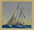 Sandor Bernath American 18921984 Sailboat in a Stiff Breeze