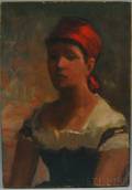 Helen Mary Knowlton American 18321918 Peasant Girl with a Red Kerchief