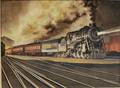 Francis Wenderoth Saunders American 19011992 Locomotive Pulling Train at Night