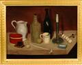 American School 19th Century Still Life with Pipe