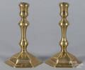 Pair of Queen Anne brass candlesticks