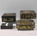 Four Chinese Export Lacquer Boxes