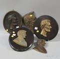 Five Lincoln Bronze Brass and Copper Profile Portraits