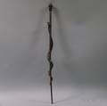 Folk Art Polychrome Painted and Carved Wood Walking Stick