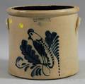 FB Norton  Co Cobaltdecorated Fourgallon Stoneware Crock
