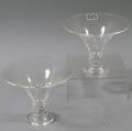 Pair of Steuben Colorless Glass Vases Retailed by Shreve Crump  Low
