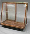 Oak and Glass Slantfront Display Cabinet
