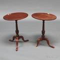Pair of Federalstyle Oval Mahogany Candlestands