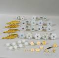 Group of Glass Brass and Ivory Tiebacks Pulls and Knobs