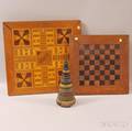 Two Parquetry Game Boards and a Childs Wooden Stacking Toy