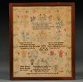Framed Early 19th Century Silk Needlework Sampler