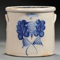 Cobalt Bluedecorated Stoneware Crock